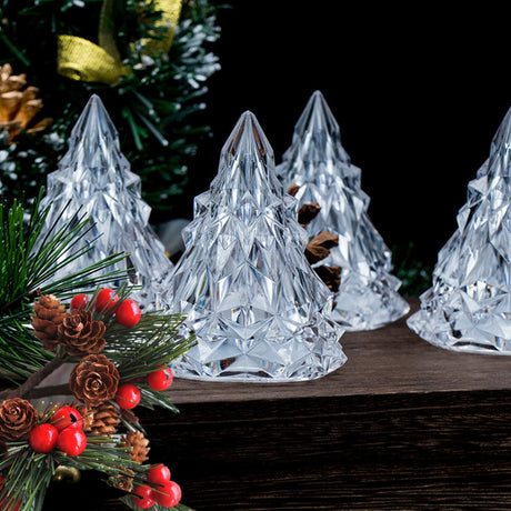 LED Light Up Tabletop Christmas Tree,2PCS Mini Xmas Night Light Christmas Ornaments Decoration, LED Xmas Tree Home Holiday Party