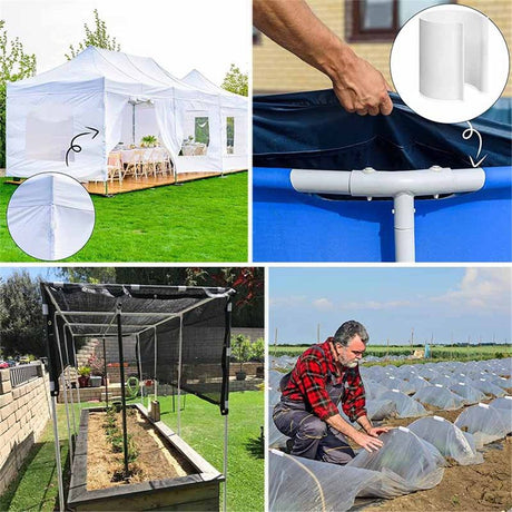 32 Pcs PVC Pipe Clips Pool Cover Clamps for Above Ground Pool Greenhouses, Row Covers, Garden, Shelters, Bird Protection, 2.4 Inch Long(for 3/4 Inch PVC Pipe,White)