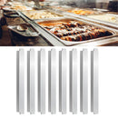 8Pcs 12 Inch Stainless Steel Adaptor Bar Table Adapter Bar Long Divider Metal Food Divider for Restaurant Kitchen Food Service Accessories