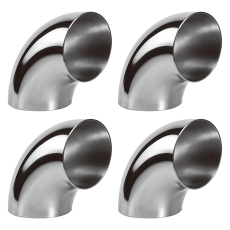 3 Inch 90 Degree 304 Stainless Steel Bend Tube Exhaust Elbow Pipe for Car Customized Modified Exhaust System-4pcs