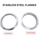 3.0 Inch V Band Clamp for Flange Kit Stainless Steel (with flanges) 304 Stainless Steel, for Turbo Exhaust Downpipe, Racing Pickup Truck Exchange Exhaust Systems