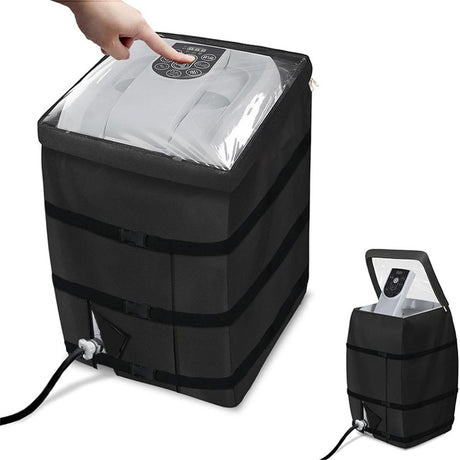 Hot Tub Spa Heater Pump Cover with Transparent PVC Top Window and Zipper Opening,Heavy Duty Waterproof Dustproof Hot Tub Insulated Pump Cover for Multiple Brands (Black)