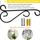 2 Pack 12 Inch Plant Hangers Outdoor Bracket, Indoor Wall Mount Metal Heavy Duty Rust-Resistant Bird Feeder Plant Hooks for Hanging Planters, Flower Baskets, Black