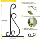 2 Pack 12 Inch Plant Hangers Outdoor Bracket, Indoor Wall Mount Metal Heavy Duty Rust-Resistant Bird Feeder Plant Hooks for Hanging Planters, Flower Baskets, Black