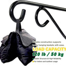 2 Pack 12 Inch Plant Hangers Outdoor Bracket, Indoor Wall Mount Metal Heavy Duty Rust-Resistant Bird Feeder Plant Hooks for Hanging Planters, Flower Baskets, Black