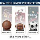 Ball Display Stand with Anti-Slip Mat, 1.3inch Pegs Acrylic Sleek Holder for Different Size Basketball, Soccer Ball, Football, Sturdy Memorabilia Display Case-Black (4 Packs)