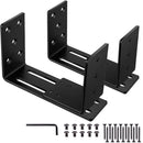 Adjustable Barricade Brackets (2pcs) - Drop Open Bar Holder for Security Door Reinforcement Steel U Bracket for Outswing and Inswing Doors or Gates