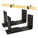 Adjustable Barricade Brackets (2pcs) - Drop Open Bar Holder for Security Door Reinforcement Steel U Bracket for Outswing and Inswing Doors or Gates