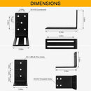 Adjustable Barricade Brackets (2pcs) - Drop Open Bar Holder for Security Door Reinforcement Steel U Bracket for Outswing and Inswing Doors or Gates