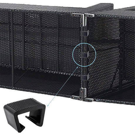 10 Pack Outdoor Patio Rattan Furniture Clips, Patio Wicker Rattan Sectional Modular Sofa Chair Connector Fasteners. (2.05 inch M)