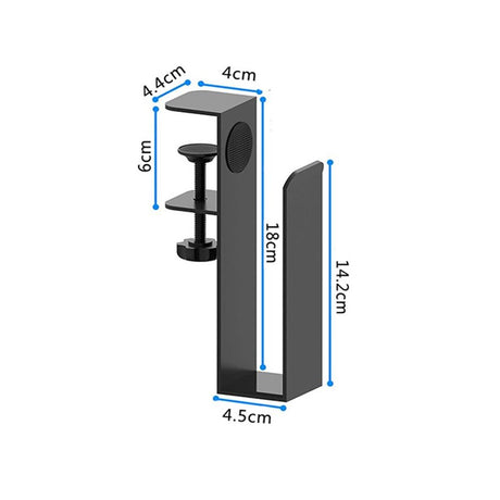Adjustable Side Laptop Mount, No Drill Desk Storage Organizer, Metal Hanging Notebooks Holder, Punch-Free Clamp for MacBook Pro, Documents With Anti-Scratch Silicone