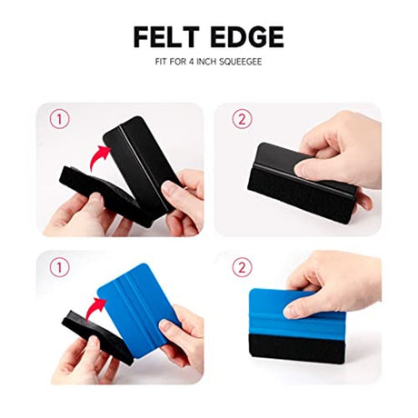 2 pack Automotive Squeegee Felt Self Adhesive Decal Felt Polyester Felt for Auto Vinyl Wraps Tools Wallpaper Tools Furniture Pads Length in total 19.6 ft/6M （5cm wide）
