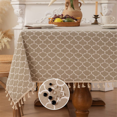 Rectangle Table Cloth, Waterproof Tablecloths with Backing for Rectangle Tables, Wipeable Spillproof Plastic Tablecloth for Dining, Camping, Indoor and Outdoor (140*200cm)