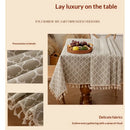Rectangle Table Cloth, Waterproof Tablecloths with Backing for Rectangle Tables, Wipeable Spillproof Plastic Tablecloth for Dining, Camping, Indoor and Outdoor (140*200cm)