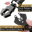 Dog Leash Heavy Duty, Shock Absorbing Bungee Lead with 2 Padded Handle, Metal Carabiner Clip, Car Seatbelt, Strong No Pull Leash for Medium Large Dogs, Black