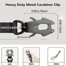 Dog Leash Heavy Duty, Shock Absorbing Bungee Lead with 2 Padded Handle, Metal Carabiner Clip, Car Seatbelt, Strong No Pull Leash for Medium Large Dogs, Black