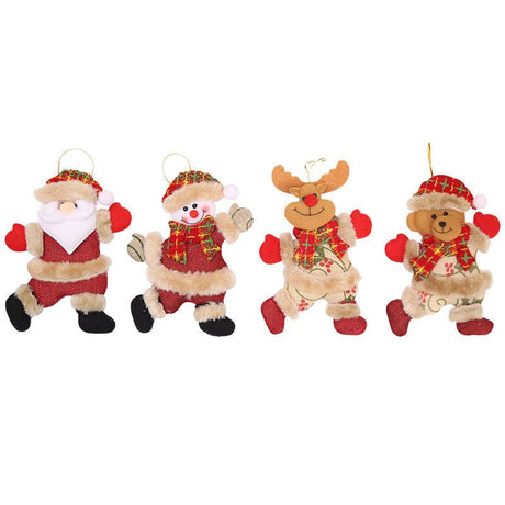 4 pcs Christmas Plush Ornaments Xmas Plush Toy Xmas Tree Decorations Hanging Ornament Christmas Decorations Xmas Fireplace
