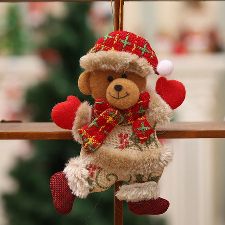 4 pcs Christmas Plush Ornaments Xmas Plush Toy Xmas Tree Decorations Hanging Ornament Christmas Decorations Xmas Fireplace