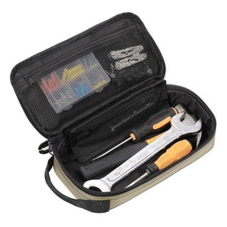 Portable Small Tool Bag, Heavy Duty Tool Pouch Bag, Durable Multiple Pockets Tool Hand Bag for Electricians, Carpenters, HVAC Technicians（Does not include tools）