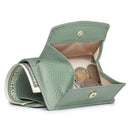 Small Leather Wallet for Women with Coin Pouch Compact Trifold Mini Pocket Wallet with Cash Slot and Card Holders Great for Daily or Travel (Green)