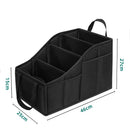 Car Seat Organizer Backseat Car Organizer with 4 Compartments, 4 Cup Holders and 7 Mesh Pockets for Front and Rear Seat, Black