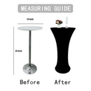 24x43 Inch Black Cocktail Table Cloth Fitted Round Bar Table Stretch Highboy Cocktail Table Covers for Banquet Outdoor Party Wedding Bar Round Bottom Black