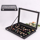 100 Slot Ring Holder Display Case - Black Jewelry Organizer with Transparent Lid, Ring Organizer For Jewelry Rings (oniy box)