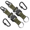 2 pack Keychain for Men with Quick Release Buckle Gear Clips with Clip and Stainless Steel Ring（green）