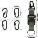 2 pack Keychain for Men with Quick Release Buckle Gear Clips with Clip and Stainless Steel Ring（green）