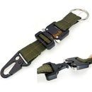 2 pack Keychain for Men with Quick Release Buckle Gear Clips with Clip and Stainless Steel Ring（green）