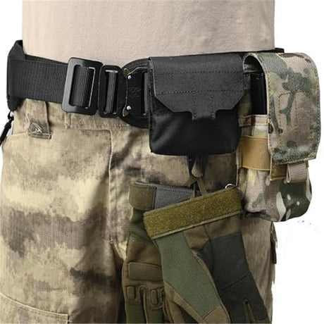 Mini Utility Pouch Essential Pouch General Purpose Micro Pouch Flashlight Earplug  Bag Fit Vest and Belt（black）