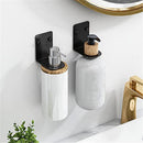 Soap Bottle Dispenser Holder Wall Mounted, Hand Pump Bottles Dispenser Stand Hanging Rack Shampoo Standing Shelf Storage Holder Bracket for Bathroom Kitchen (Black 4 Pack)