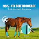 Horse Fly Boots Set of 4 - Non-Slip Leg Guards Extra Tough Mesh Ventilated, Adjustable Horse Fly Leggings Reduce Stomping & Hoof Stress & Leg Fatigue green