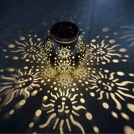 Solar Lantern Decorative Lights Outdoor Solar Lamp Hanging Solar Lights Hollowed Out Light Exterior Solar Powered Lights