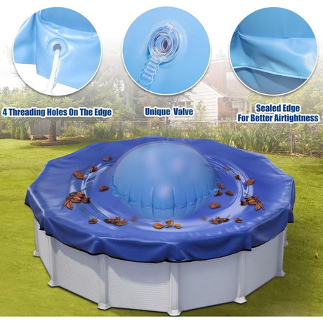 5ft Dia Pool Pillows, Pool Air Pillow, Inflatable Pool Pillows for Above Ground Pools, Winter Swimming Pool Closing Winterizing Kit with Ropes,Ice Equalizer Pillow for Support Swimming Pool Cover