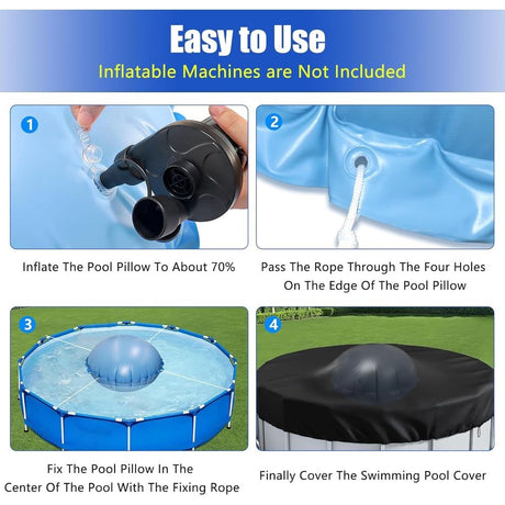 5ft Dia Pool Pillows, Pool Air Pillow, Inflatable Pool Pillows for Above Ground Pools, Winter Swimming Pool Closing Winterizing Kit with Ropes,Ice Equalizer Pillow for Support Swimming Pool Cover