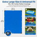 118" x 78.7" Heavy Duty Pool Ground Tarp for Inflatable Tanning Pool, Waterproof & UV Resistant Protective Floor Mat Pool Liner Protector with Grommets for Above Ground Blow Up Pool