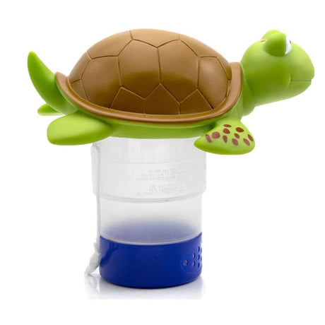 Turtle-Shaped Pool Chlorine Floater Dispenser | Adjustable Flow with 24 Vent Holes | Holds 4 x 1