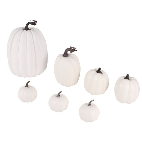 Halloween White Artificial Pumpkin Decoration Foam Pumpkin Desktop Core Thanksgiving Halloween Decoration 7 Pieces