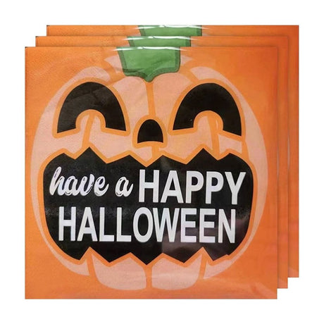 Halloween Napkins Pumpkin Napkins, 20 Pack Disposable Paper Dinner Napkins for Party Halloween Decorations