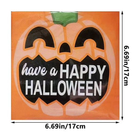Halloween Napkins Pumpkin Napkins, 20 Pack Disposable Paper Dinner Napkins for Party Halloween Decorations
