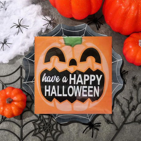 Halloween Napkins Pumpkin Napkins, 20 Pack Disposable Paper Dinner Napkins for Party Halloween Decorations