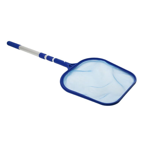 Pool Skimmer Net with Pole, Professional Heavy Duty Pool Leaf Rake with Extension Pole, Fine Mesh Frame Net, Swimming Pool Cleaning Leaf Skim Net, Swimming Pool Cleaner Supplies (Blue)