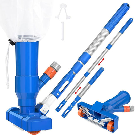 Telescopic Handheld Pool Vacuum Cleaner, Portable Spa Vacuum for Hot Tubs Pools, Efficient Swimming Pool Cleaner with Extendable Pole for Above Ground Inground Pools
