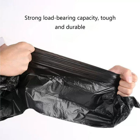 Flat Mouth Garbage Bags 75 Count Black Trash Bags for Bedroom Home Kitchen, Point-Break Perforated Roll Design Waste Bin Liners for Bathroom Office Trash Containers