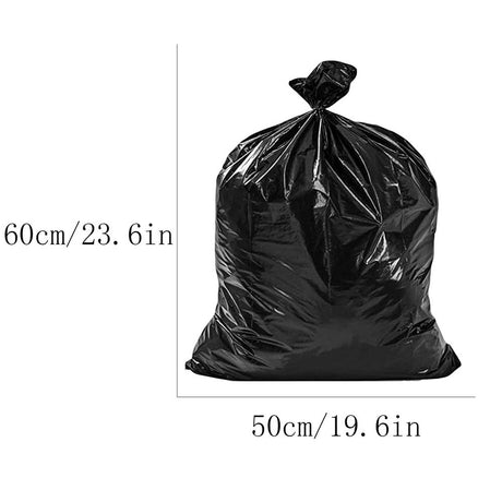 Heavy Duty Trash Bags,10 Gallon 100 Count Large Black Garbage Bags, 19.7 x 23.6 Inch Flat Top Plastic Liners for Home Kitchen Office Trash Cans and Outdoor Waste Disposal