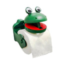 Frog Animal Themed Toilet Paper Holder Decorative Bathroom Tissue Dispenser with Shelf Wall Mounted Resin Paper Rack for Powder Room and Guest Bathroom Decoration