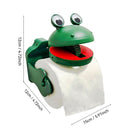 Frog Animal Themed Toilet Paper Holder Decorative Bathroom Tissue Dispenser with Shelf Wall Mounted Resin Paper Rack for Powder Room and Guest Bathroom Decoration