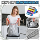 Drawstring Garbage Bags 5 Rolls 75 Count Thickened Heavy Duty Color Trash Can Liners Continuous Roll Disposable Plastic Wastebags for Kitchen Home Office Indoor Use
