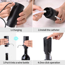 Electric Wine Bottle Opener Set Rechargeable Wine Set with Foil Cutter, Electric Wine Opener, Electric 2in-1 Wine Aerator & Pourer, Electric Vacuum Pump and Wine Stoppers, Black